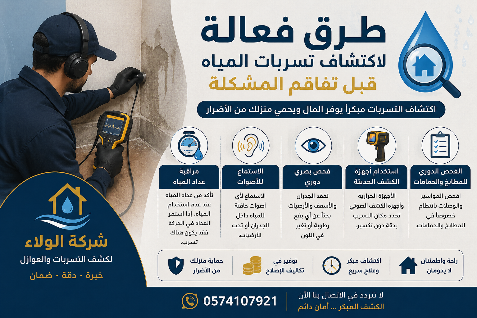 طرق فعالة لاكتشاف تسربات المياه باستخدام أجهزة كشف التسرب الحديثة